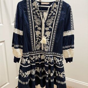 Tory Burch Navy and Cream Dress